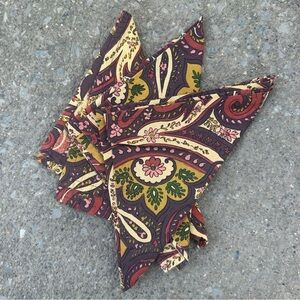 April Cornell Paisley Cotton Napkin Set of 3 15.75” Boho Cottage Fall Colors